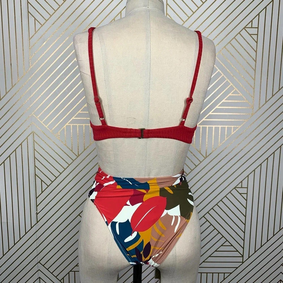 Red Carter Two-Piece Bikini Set Red Multicolor - Picture 6 of 12